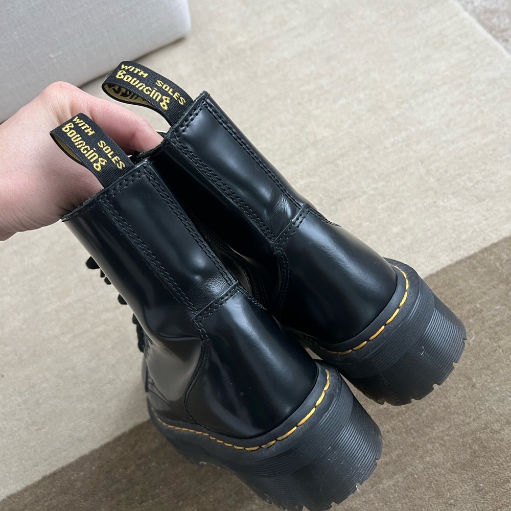 Dr Martens Jadon black leather platform boots - Picture 5 of 8